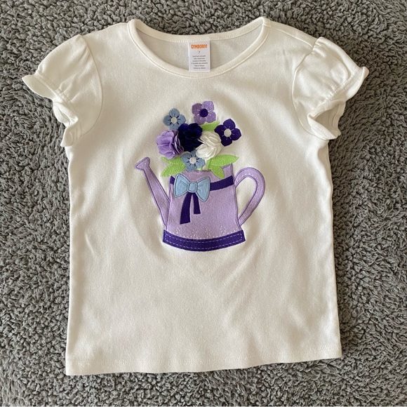 Gymboree Girls size 7 Spring Outfit Lavender Purple Short Sleeves Leggings - Picture 2 of 13